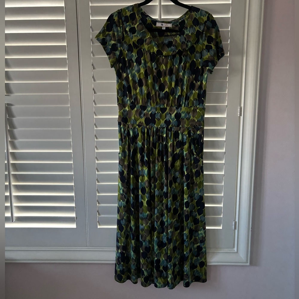 Lily blue and green circle design dress